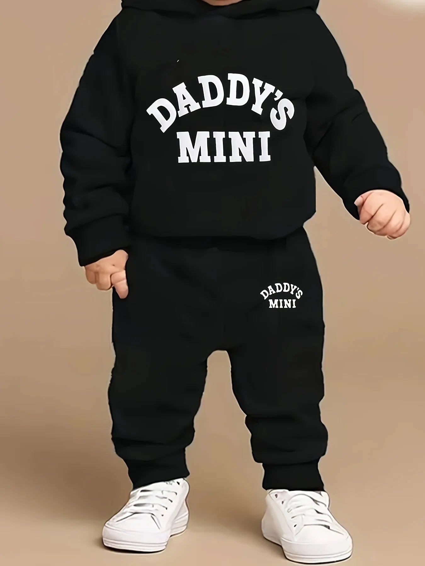 "Dad's Little Bestie" Baby Fleece Hoodie & Jogger Set (6M-3Y)