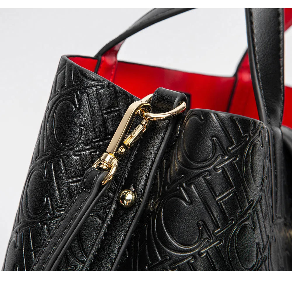 CH Fashion Brand Women's Handbag Large Capacity Casual Diagonal letter Silver Fox Is PU Leather Shoulder Bag
