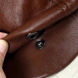 Genuine Leather Octagonal Beret Cap | Men's Cowhide Hat