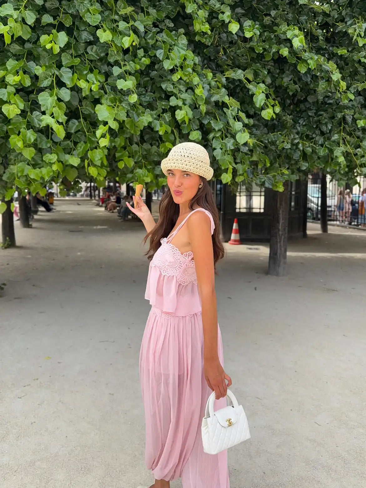 Women Floral Lace Sheer Layers Skirt Set Suspenders Ruffle Top High Waist Maxi Skirts 2026 Summer Beach Vacation Female Outfits