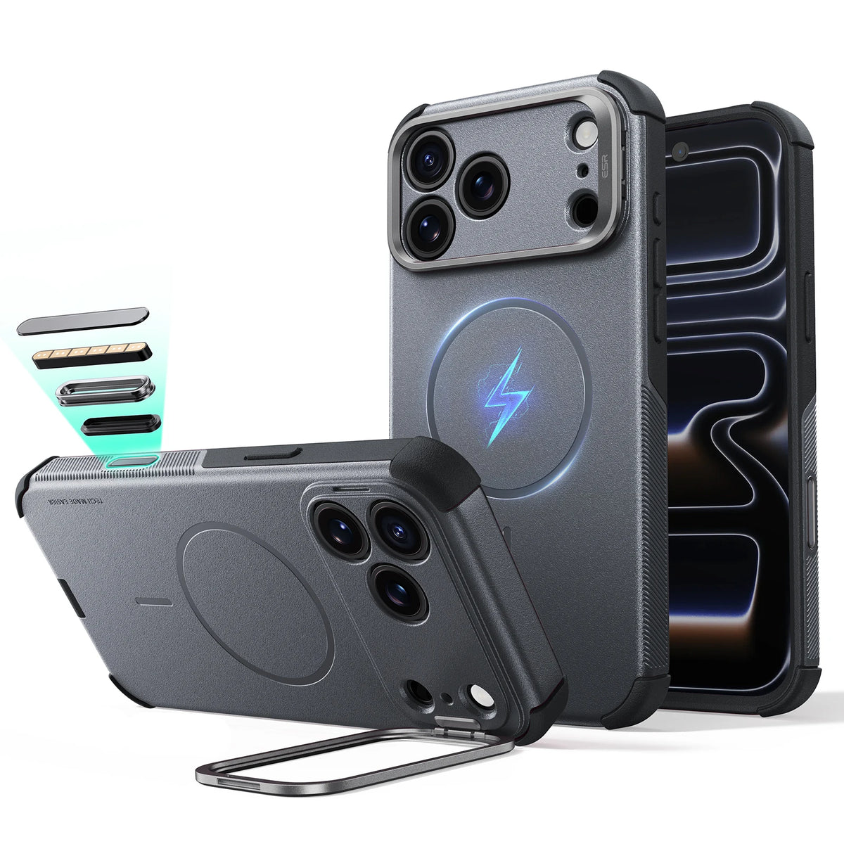 ESR Magnetic iPhone Case with Camera Stand