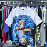 Oversized Rhinestone Cotton Crew Neck T-Shirt