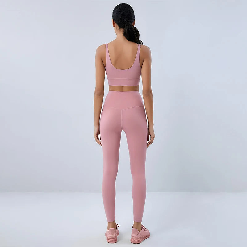 TRY TO BN Gym Sets Woman 2 Piece Sports Bra High Waisted Leggings Fitness Sportswear Women's Tracksuit Yoga Wear Workout Clothes