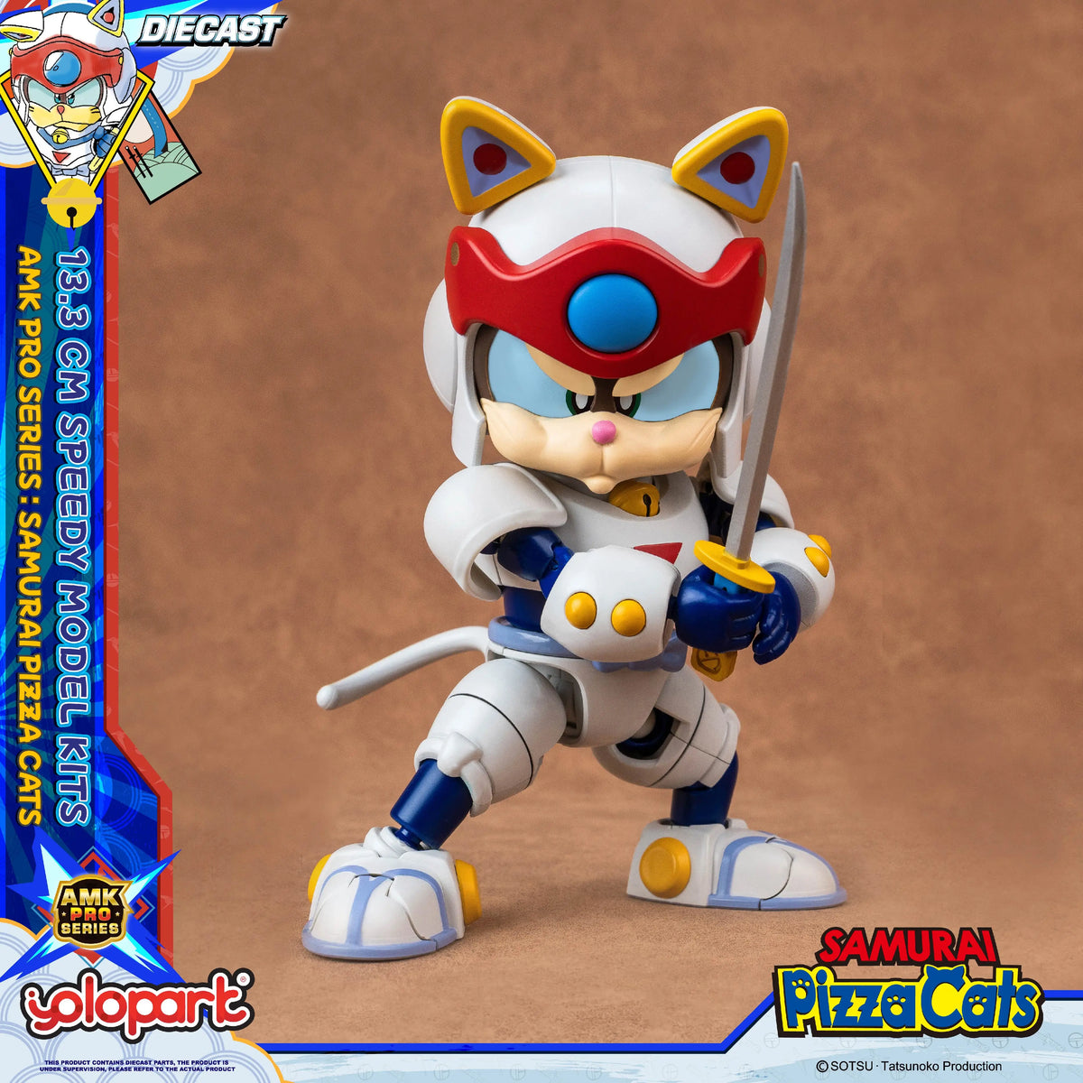 YOLOPARK 13.3cm Samurai Pizza Cats AMK PRO Series Speedy Model Kit TOY Gift For girl boy