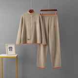 USA-Made Luxury Wool 2-Piece Set: Embroidered Horse Knit Jacket & Pants