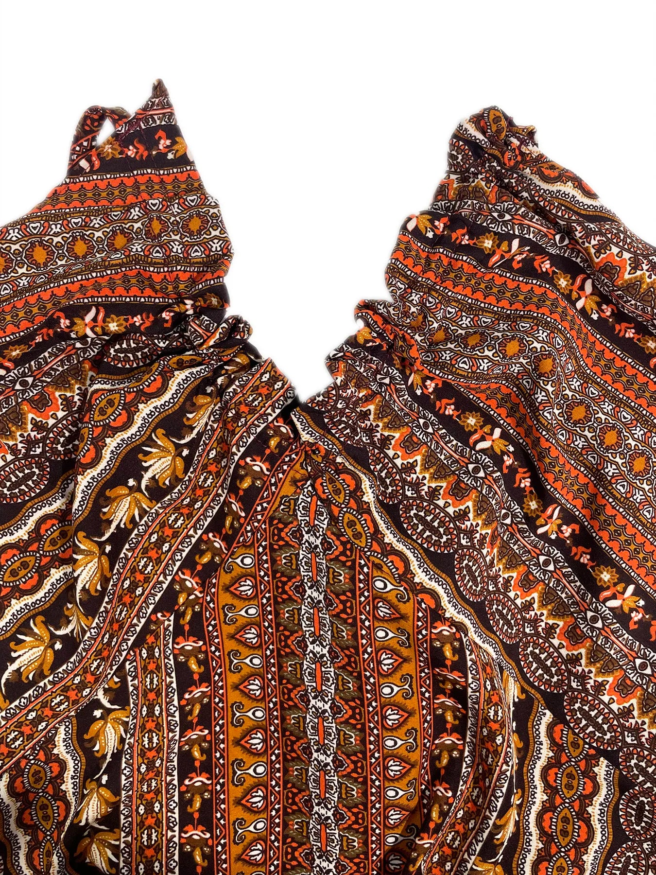 Boho Ethnic Frill Trim Maxi Dress