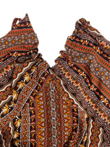 Boho Ethnic Frill Trim Maxi Dress