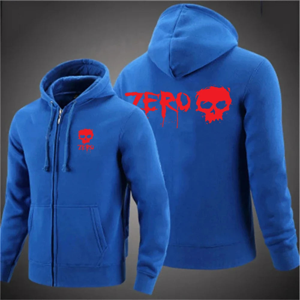 Zero Skateboard Logo Men's Harajuku Zipper Hoodie