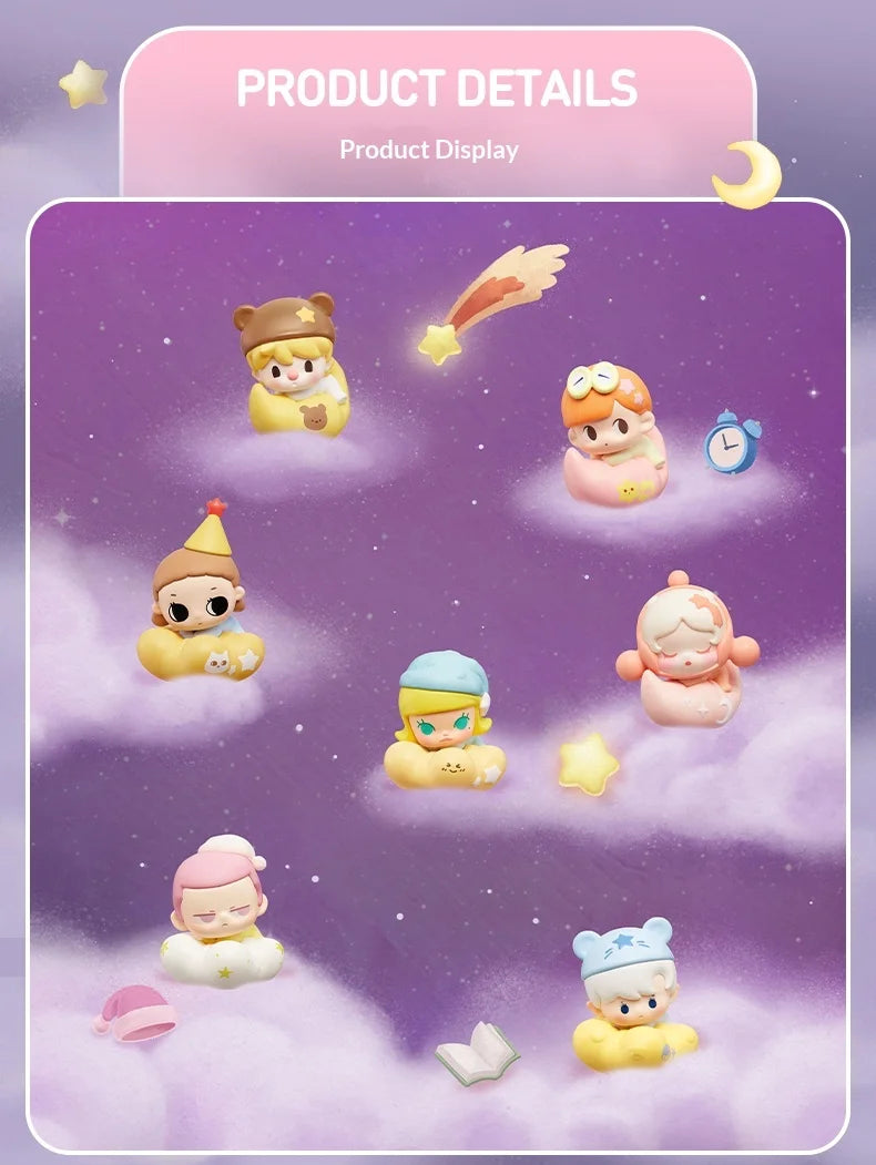 POPMART Bubble Granules Night Sky Series Collectible Cute Doll Blind Box Mini Figure Desktop Decoration Birthday Gift Set