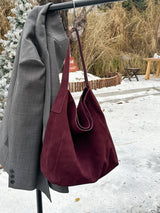 Frosted Suede Tote Bag – Large Capacity Shoulder Bag