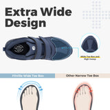 FitVille Diabetic Shoes for Men Extra Wide Width Adjustable Closure Walking Shoes Slip-on Sneakers for Foot Pain Relief Swollen