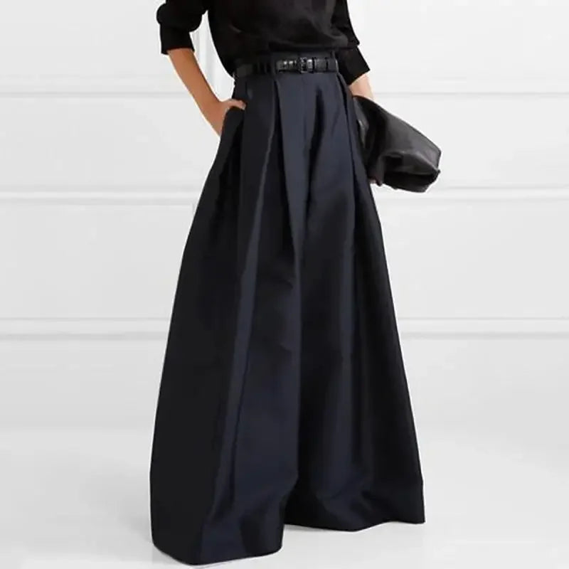 Women's High-Waisted Pleated Wide-Leg Pants