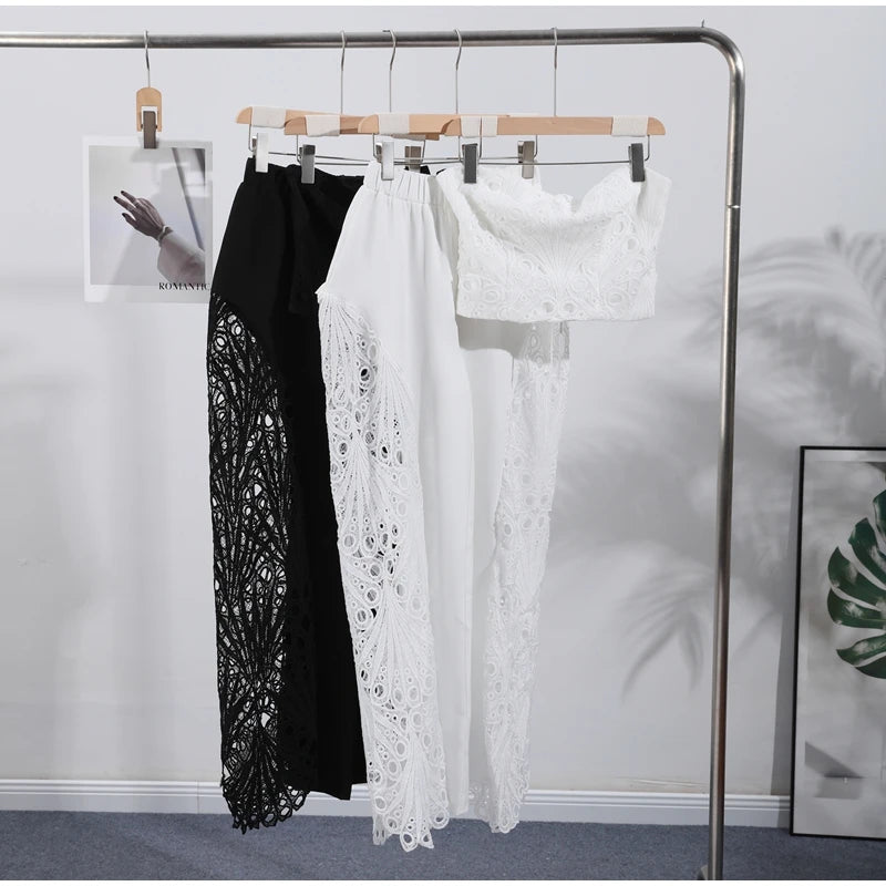 Strapless Eyelet Two-Piece Set