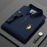 Men's Embroidered Cotton Polo Shirt – Breathable Summer Fit