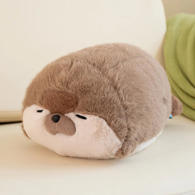 High Quality Cartoon Earphone Seal Sea Otter Plush Toy Ball Round Cushion Throw Pillow for Kids Birthday Gift School Nap Sleep