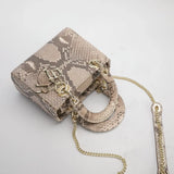Women's Genuine Leather Snakeskin Crossbody Shoulder Bag