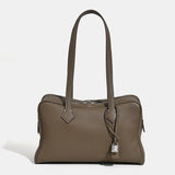 2026 Spring Luxury Brand Genuine Leather Women Bags Cowhide Casual Totes Women Handbags Fashion Silver Lock Shoulder Bags Woman