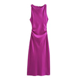 Elegant Satin Summer Slip Dress | Chic Evening Midi for Women