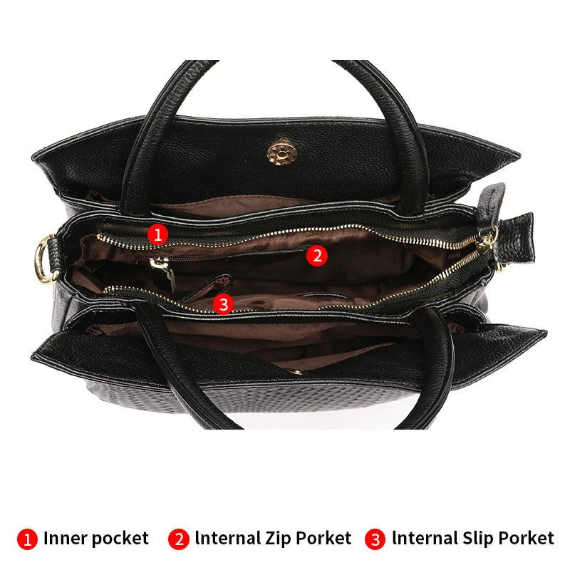 Fashionable and luxurious woven pattern casual versatile black woven pattern daily commuting cowhide women's handbag