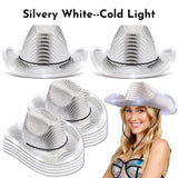LED Light-Up Cowboy Hats – Glitter Party Pack