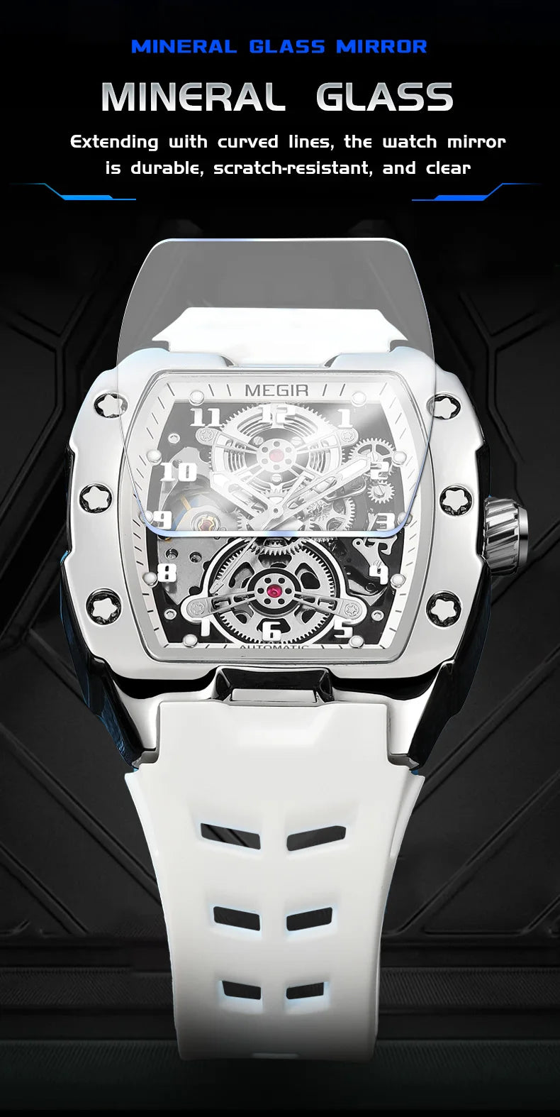 Luxury Automatic Skeleton Watch – Waterproof Silicone Sport Wristwatch