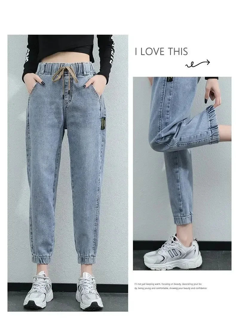 Women's High-Waist Cargo Jeans – Relaxed Straight Leg