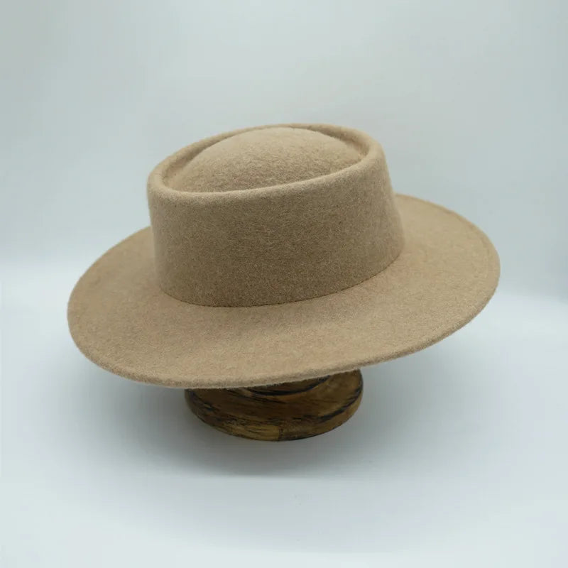 Wool Felt Fedora & Boater Hat – Wide Brim, Unisex
