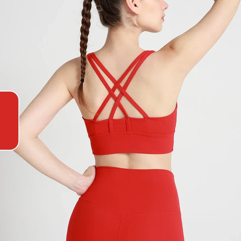 Women's Cross-Back Yoga Sports Bra