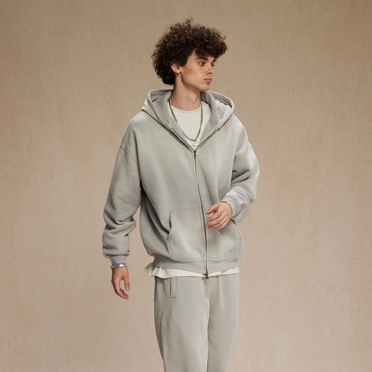 Men’s Oversized Tie-Dye Fleece Zip-Up Hoodie