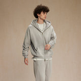 Men’s Oversized Tie-Dye Fleece Zip-Up Hoodie