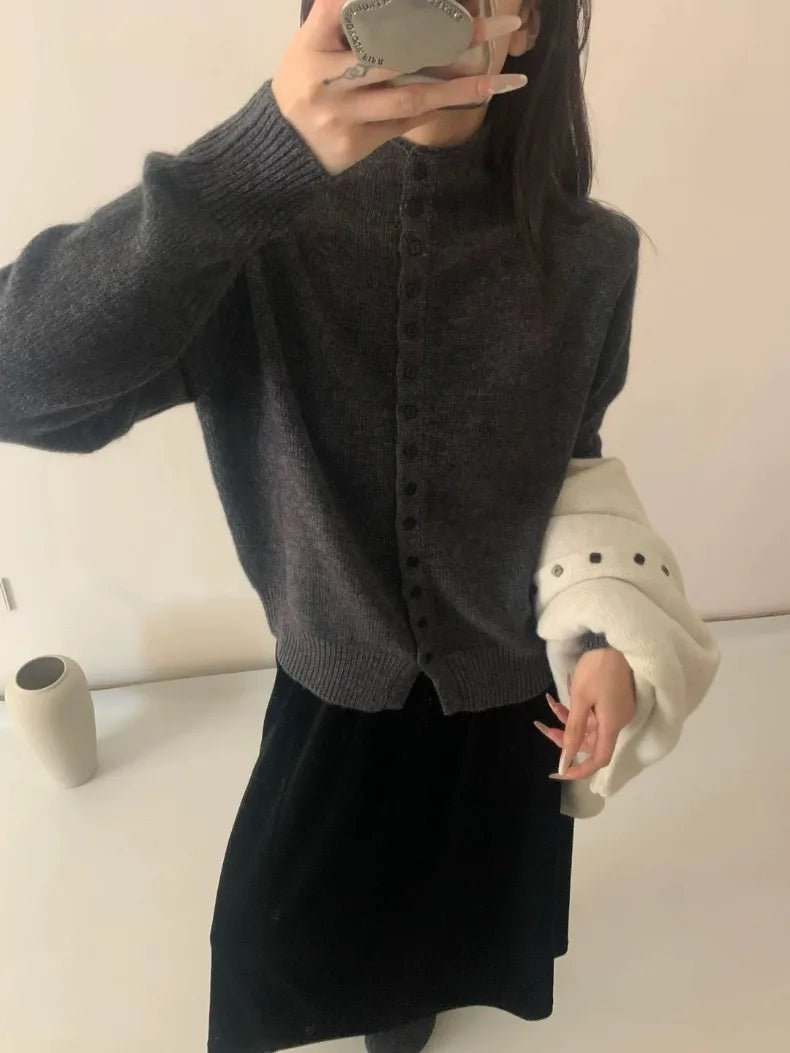 Women's Stand Collar Knit Cardigan Sweater
