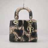 Women's Genuine Leather Snakeskin Crossbody Shoulder Bag