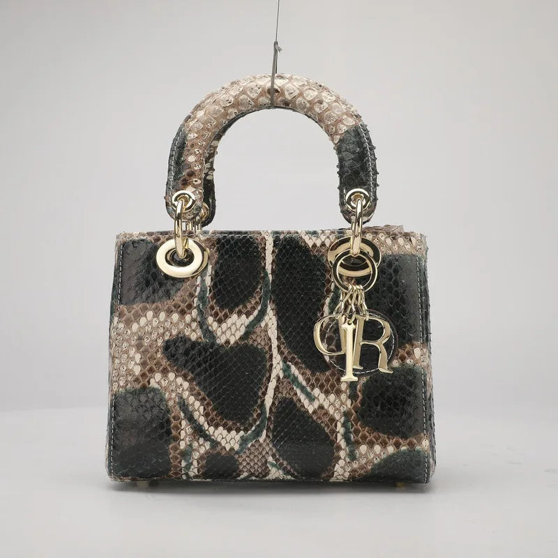 Women's Genuine Leather Snakeskin Crossbody Shoulder Bag