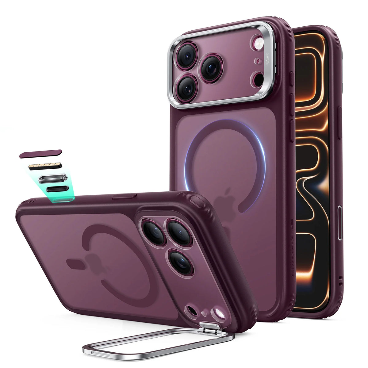 ESR Magnetic iPhone Case with Adjustable Stash Stand