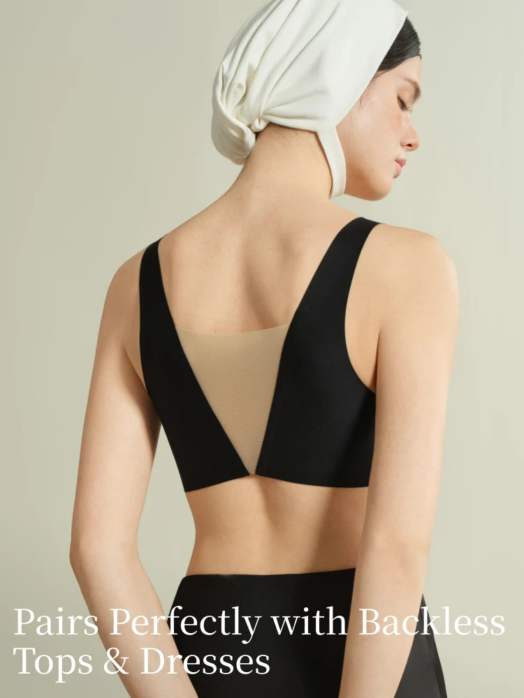 Sujiin Seamless Plunge Push-Up Bra for Women | XM048