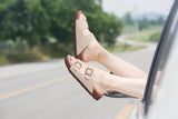 Women’s Suede Sandals with Cork Footbed