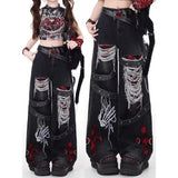 Retro Punk Relaxed Denim Pants