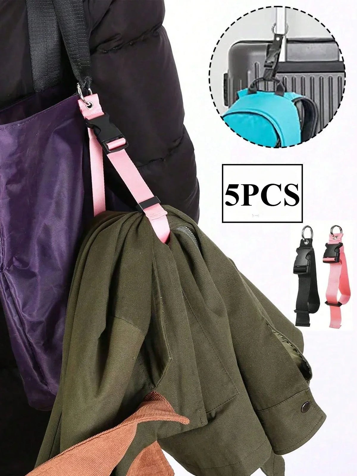 Travel Luggage Strap with Backpack Clip