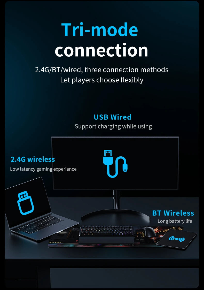 AJAZZ AJ179 V2 MAX Wireless Gaming E-Sport 1K Polling Rate Lightweight Design Ergonomic PAW3311 Sensor