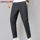 Breathable Men's Casual Pants Quick Dry Straight Elastic Waist Jogger Sweatpants Korean Classic Sport Trousers Plus Size 4XL 5XL