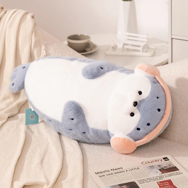 High Quality Cartoon Earphone Seal Sea Otter Plush Toy Ball Round Cushion Throw Pillow for Kids Birthday Gift School Nap Sleep