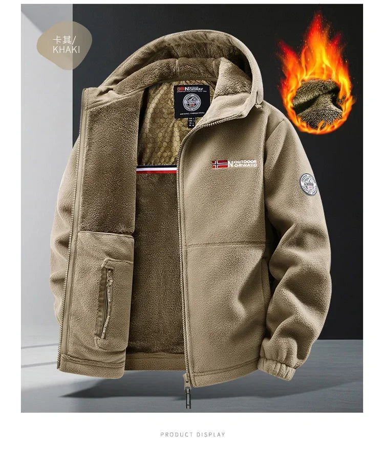 Men's Hooded Fleece Jacket – Warm Outdoor Layer