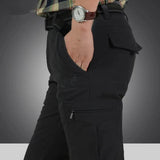 Men's Winter Fleece Straight-Leg Cargo Pants