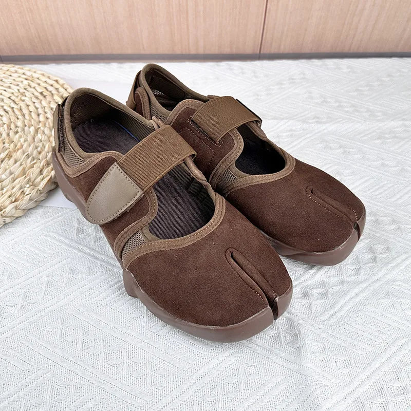 Women's Split-Toe Mary Jane Flats | Genuine Leather
