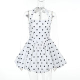 Polka Dot Halter Mini Dress
