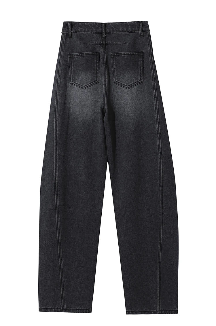Amii casual Women's jeans 2025 Autumn new minimalist retro Women pants versatile loose cotton wide-leg trousers ladies 12553096
