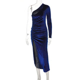 Elegant Velvet Split Midi Dress