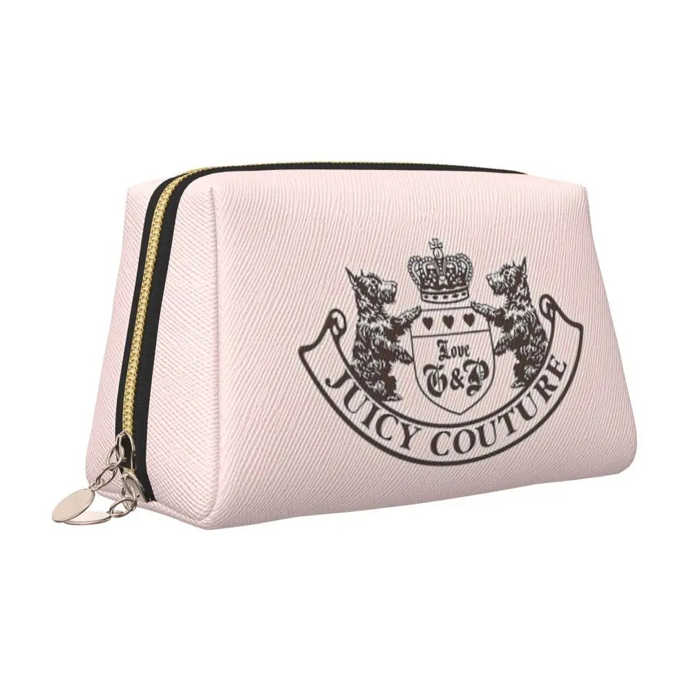 J-Juicy-C-Couture Makeup Bag Zipper Pouch Travel Cosmetic Bags Large Leather Portable Cosmetic Bag for Women
