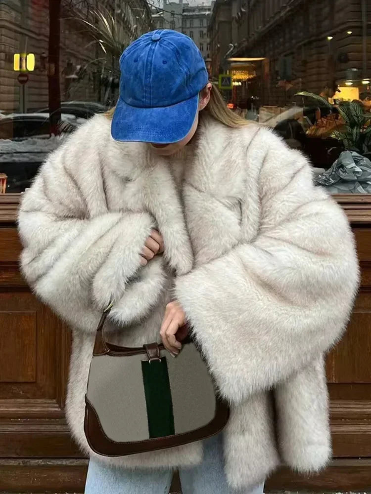Women’s Gradient Faux Fur Winter Jacket