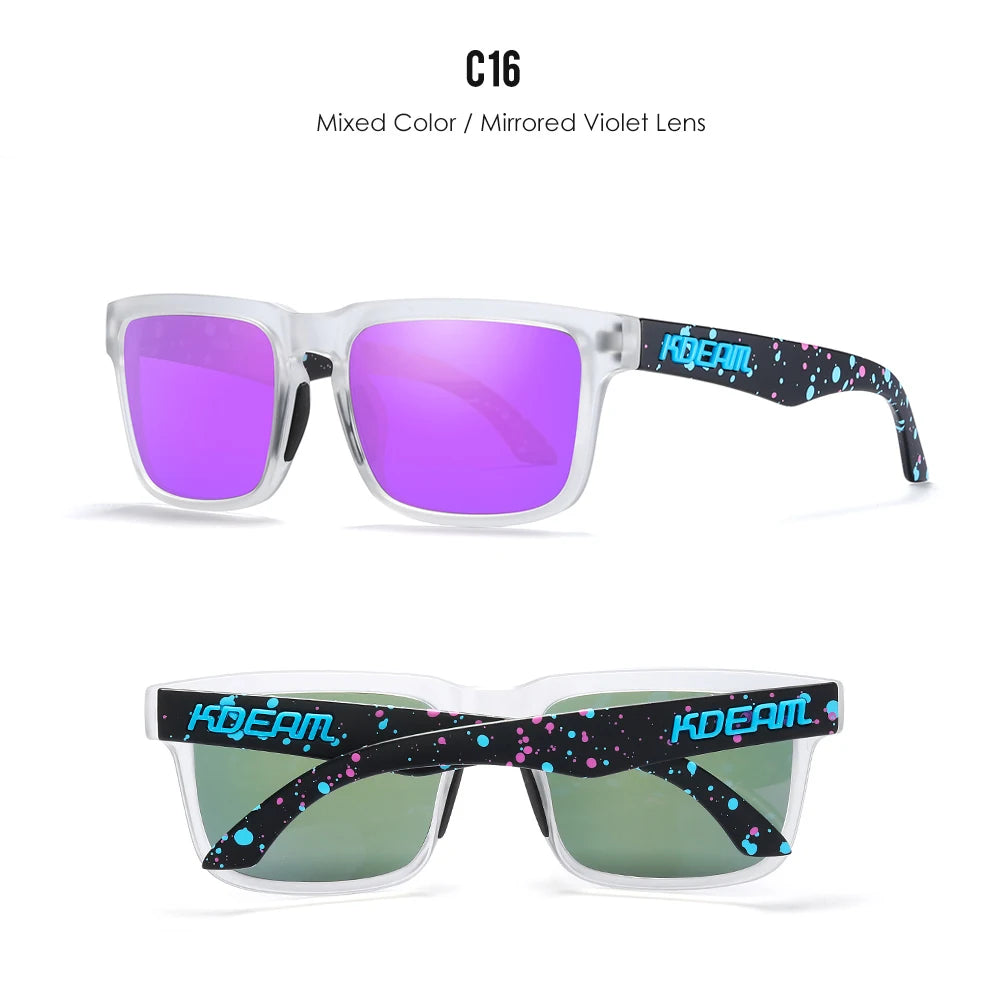KDEAM Men's Polarized Sunglasses Square Casual Outdoors Sun Glasses Women Unisex Sunglass For Couple With New Package